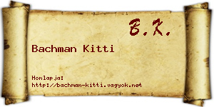 Bachman Kitti névjegykártya