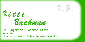 kitti bachman business card